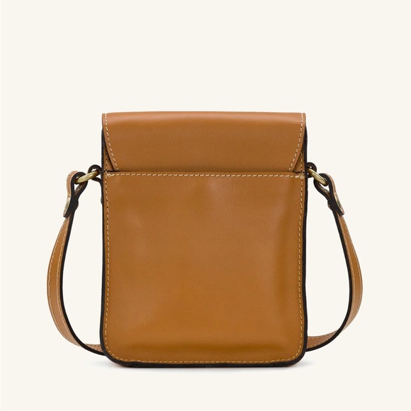 Patricia Nash Lari Crossbody Bag Waxed Leather Tan Crossbody Boho Western NWOT - Picture 2 of 4